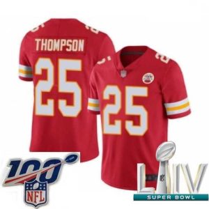 Superb 2020 Super Bowl LIV Kansas City Chiefs #25 Darwin Thompson Red Team Color Vapor Untouchable Limited Player Football Jersey