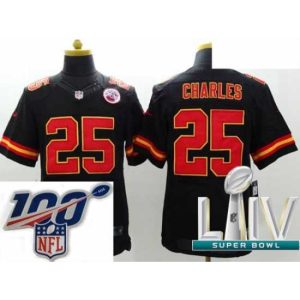 Outstanding 2020 Super Bowl LIV Kansas City Chiefs #25 Jamaal Charles Black Team Color Vapor Untouchable Limited Player Football Jersey
