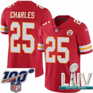Finest 2020 Super Bowl LIV Kansas City Chiefs #25 Jamaal Charles Red Team Color Vapor Untouchable Limited Player Football Jersey