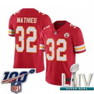 Finest 2020 Super Bowl LIV Kansas City Chiefs #32 Tyrann Mathieu Red Team Color Vapor Untouchable Limited Player Football Jersey