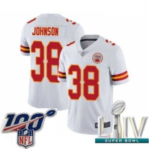 Exquisite 2020 Super Bowl LIV Kansas City Chiefs #38 Dontae Johnson White Vapor Untouchable Limited Player Football Jersey