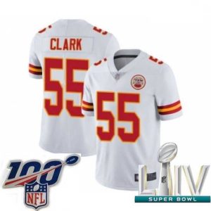 Exceptional 2020 Super Bowl LIV Kansas City Chiefs #55 Frank Clark White Vapor Untouchable Limited Player Football Jersey