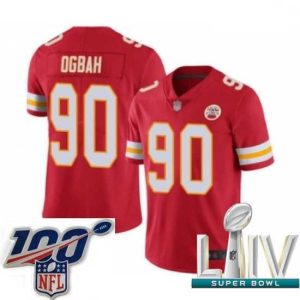 Superior 2020 Super Bowl LIV Kansas City Chiefs #90 Emmanuel Ogbah Red Team Color Vapor Untouchable Limited Player Football Jersey