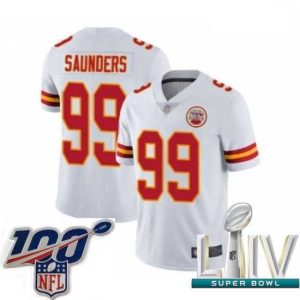 Premium 2020 Super Bowl LIV Kansas City Chiefs #99 Khalen Saunders White Vapor Untouchable Limited Player Football Jersey