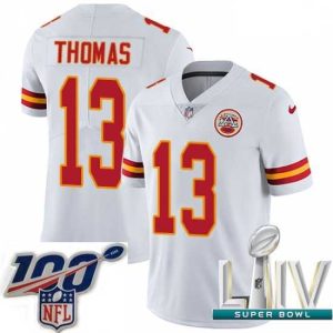 Superior 2020 Super Bowl LIV Nike Kansas City Chiefs #13 De'Anthony Thomas White Vapor Untouchable Limited Player NFL Jersey