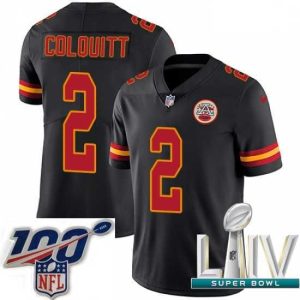 High quality 2020 Super Bowl LIV Nike Kansas City Chiefs #2 Dustin Colquitt Limited Black Rush Vapor Untouchable NFL Jersey