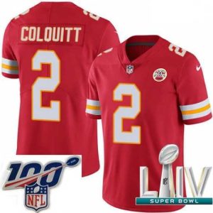 Premium 2020 Super Bowl LIV Nike Kansas City Chiefs #2 Dustin Colquitt Red Team Color Vapor Untouchable Limited Player NFL Jersey