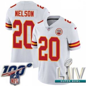 Superior 2020 Super Bowl LIV Nike Kansas City Chiefs #20 Steven Nelson White Vapor Untouchable Limited Player NFL Jersey