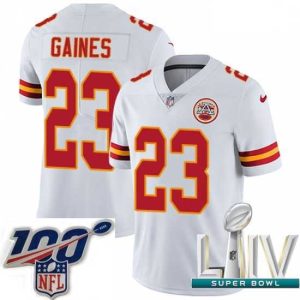 Gorgeous 2020 Super Bowl LIV Nike Kansas City Chiefs #23 Phillip Gaines White Vapor Untouchable Limited Player NFL Jersey