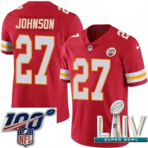 Superior 2020 Super Bowl LIV Nike Kansas City Chiefs #27 Larry Johnson Red Team Color Vapor Untouchable Limited Player NFL Jersey