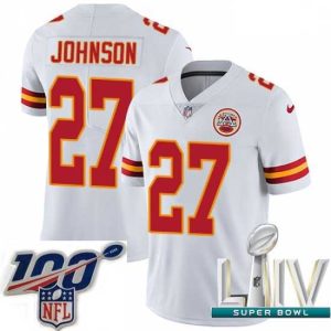 Superb 2020 Super Bowl LIV Nike Kansas City Chiefs #27 Larry Johnson White Vapor Untouchable Limited Player NFL Jersey