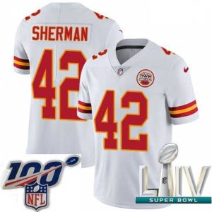 Marvelous 2020 Super Bowl LIV Nike Kansas City Chiefs #42 Anthony Sherman White Vapor Untouchable Limited Player NFL Jersey