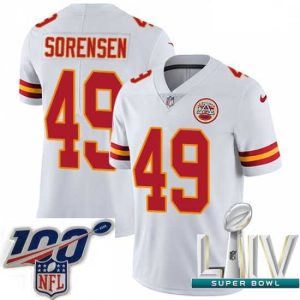 Gorgeous 2020 Super Bowl LIV Nike Kansas City Chiefs #49 Daniel Sorensen White Vapor Untouchable Limited Player NFL Jersey