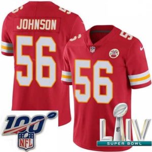 Exquisite 2020 Super Bowl LIV Nike Kansas City Chiefs #56 Derrick Johnson Red Team Color Vapor Untouchable Limited Player NFL Jersey