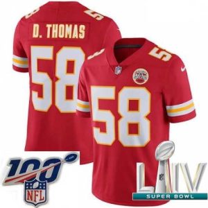 Gorgeous 2020 Super Bowl LIV Nike Kansas City Chiefs #58 Derrick Thomas Red Team Color Vapor Untouchable Limited Player NFL Jersey