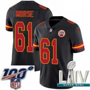 Exceptional 2020 Super Bowl LIV Nike Kansas City Chiefs #61 Mitch Morse Limited Black Rush Vapor Untouchable NFL Jersey