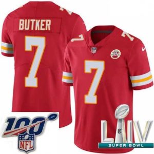 Exquisite 2020 Super Bowl LIV Nike Kansas City Chiefs #7 Harrison Butker Red Team Color Vapor Untouchable Limited Player NFL Jersey