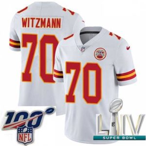 Exceptional 2020 Super Bowl LIV Nike Kansas City Chiefs #70 Bryan Witzmann White Vapor Untouchable Limited Player NFL Jersey