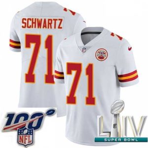 Finest 2020 Super Bowl LIV Nike Kansas City Chiefs #71 Mitchell Schwartz White Vapor Untouchable Limited Player NFL Jersey