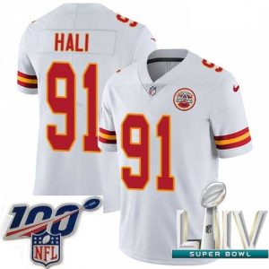 Superior 2020 Super Bowl LIV Nike Kansas City Chiefs #91 Tamba Hali White Vapor Untouchable Limited Player NFL Jersey