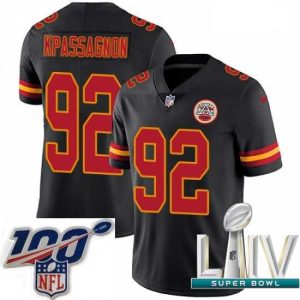 Superior 2020 Super Bowl LIV Nike Kansas City Chiefs #92 Tanoh Kpassagnon Limited Black Rush Vapor Untouchable NFL Jersey