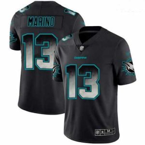 Exceptional Dolphins 13 Dan Marino Black Stitched Football Vapor Untouchable Limited Smoke Fashion Jersey