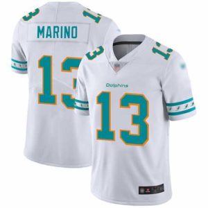 Exceptional Dolphins 13 Dan Marino White Mens Stitched Football Limited Team Logo Fashion Jersey