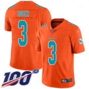 Finest Dolphins 3 Josh Rosen Orange Stitched Football Limited Inverted Legend 100th Season Jersey