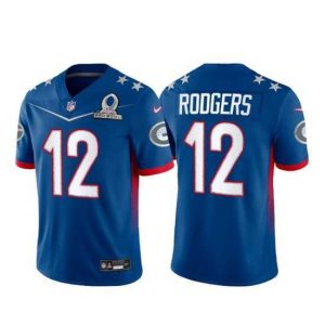 High quality 2022 NFL Pro Bowl Green Bay Packers 12 Aaron Rodgers NFC Blue Jersey