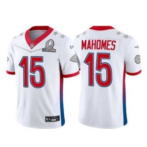 High quality 2022 NFL Pro Bowl Kansas City Chiefs 15 Patrick Mahomes AFC White Jersey