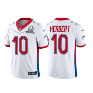 Finest 2022 NFL Pro Bowl Los Angeles Chargers #10 Justin Herbert AFC White Jersey