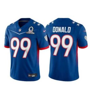 Outstanding 2022 NFL Pro Bowl Los Angeles Rams #99 Aaron Donald NFC Blue Jersey