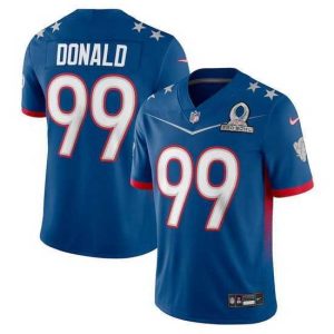 Superb 2022 NFL Pro Bowl Los Angeles Rams 99 Aaron Donald NFC Blue Jersey