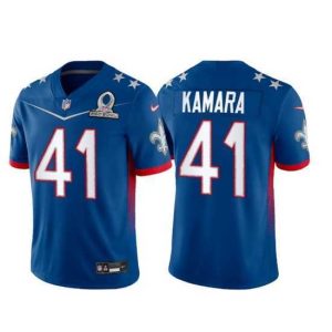 Exceptional 2022 NFL Pro Bowl New Orleans Saints 41 Alvin Kamara NFC Blue Jersey