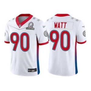 Finest 2022 NFL Pro Bowl Pittsburgh Steelers 90 T J Watt AFC White Jersey