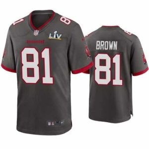 Exceptional Antonio Brown Buccaneers Pewter Super Bowl Lv Game Jersey