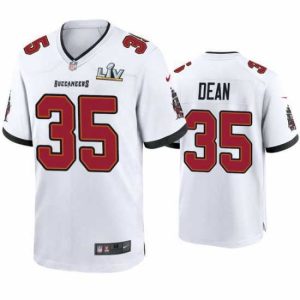 High quality Jamel Dean Buccaneers White Super Bowl Lv Game Jersey