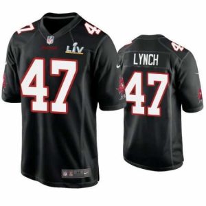 Outstanding John Lynch Buccaneers Black Super Bowl Lv Game Fashion Jersey