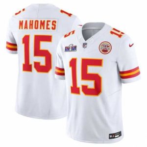 High quality Kansas City Chiefs 15 Patrick Mahomes White 2023 F.U.S.E  Vapor Untouchable Limited Stitched 2024 Super Bowl LVIII Jersey