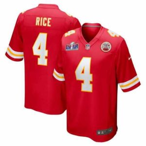 Premium Kansas City Chiefs 4 Rashee Rice Red 2023 F.U.S.E  Vapor Untouchable Limited Stitched 2024 Super Bowl LVIII Jersey