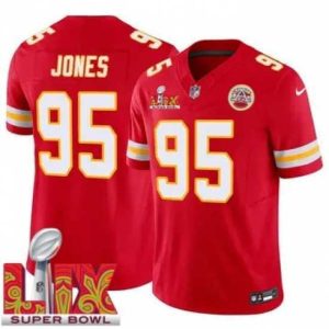 Finest Kansas City Chiefs Chris Jones #95 Red 2024 2025 Super Bowl LIX F.U.S.E Stitched Jersey