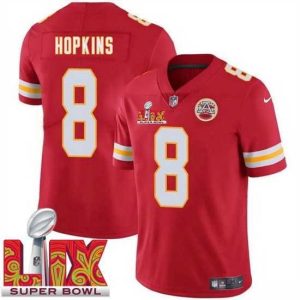 Superb Kansas City Chiefs DeAndre Hopkins #8 Red 2024 2025 Super Bowl LIX F.U.S.E Stitched Jersey