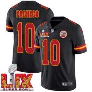Finest Kansas City Chiefs Isiah Pacheco #10 Black 2024 2025 Super Bowl LIX F.U.S.E Stitched Jersey