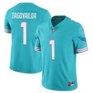 Superior Miami Dolphins 1 Tua Tagovailoa Aqua 2023 F.U.S.E Alternate Vapor Limited Stitched Football Jersey