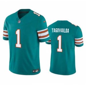 Exceptional Miami Dolphins 1 Tua Tagovailoa Aqua 2023 F.U.S.E Vapor Limited Stitched Football Jersey