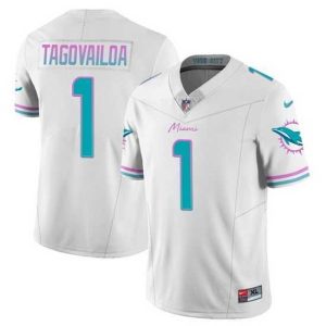 Superior Miami Dolphins 1 Tua Tagovailoa White 2023 F.U.S.E Alternate Vapor Limited Stitched Football Jersey