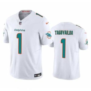 Marvelous Miami Dolphins 1 Tua Tagovailoa White 2023 F.U.S.E Vapor Limited Stitched Football Jersey