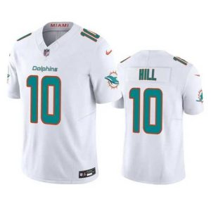 Finest Miami Dolphins 10 Tyreek Hill White 2023 F.U.S.E Vapor Limited Stitched Football Jersey