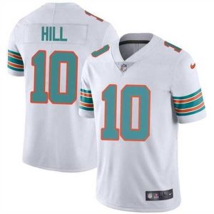 Finest Miami Dolphins 10 Tyreek Hill White Color Rush Limited Stitched Football Jersey