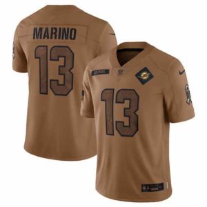 Superior Miami Dolphins 13 Dan Marino 2023 Brown Salute To Service Limited Stitched Football Jersey